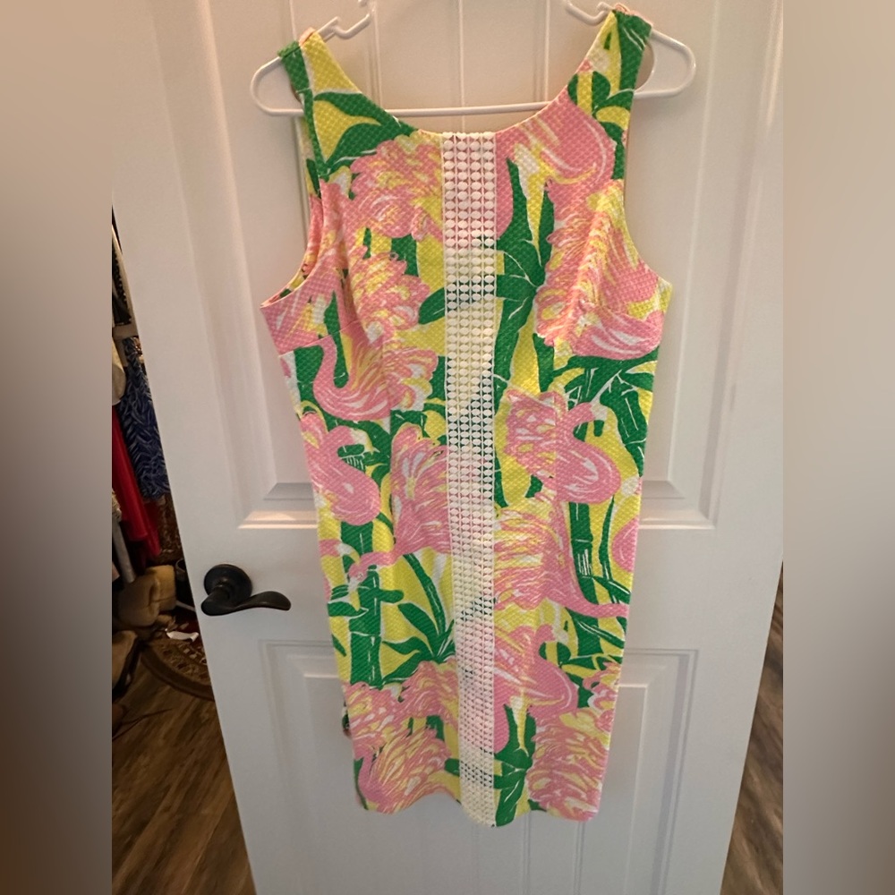 Lilly Pulitzer Vibrant Pink and Green Sleeveless Dress